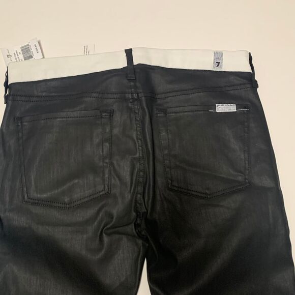 7-for-all-mankind Women's Black and White Trousers - Picture 3 of 4